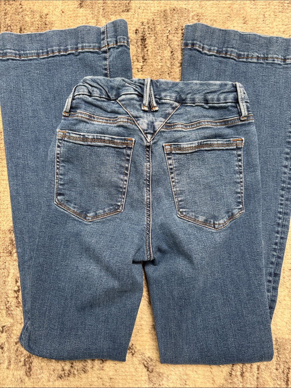 Good American Dark Blue Flare Jeans with trouser hem - Picture 5 of 5